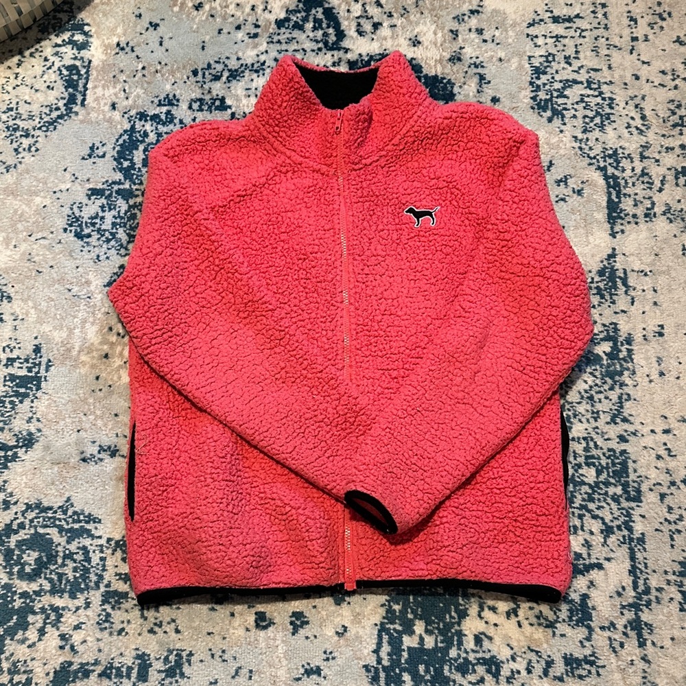 Victoria's Secret Pink Black Sherpa Jacket small